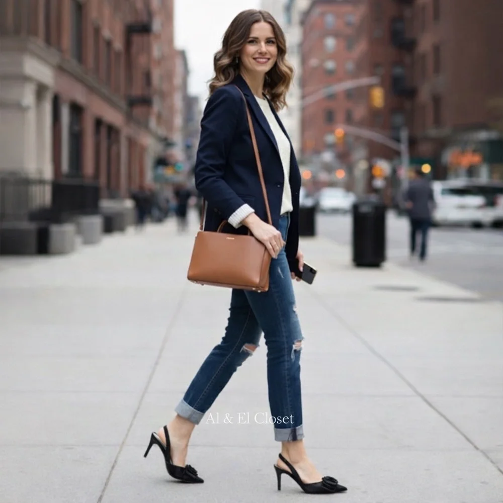 Worthington Rosie Black Slingback Heels with Rosette Size 7M Vegan New With Tag - Picture 3 of 9